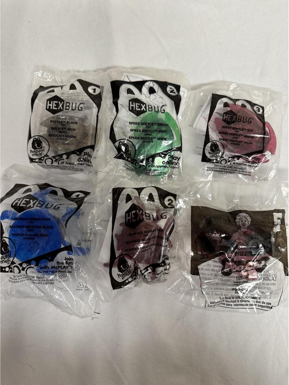 Lot of 5 Sealed McDonald’s HEXBUG Happy Meal Toys 2013 2014 Beetle Spider Scarab